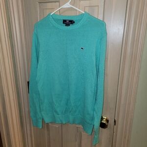 Mens Sz S Vineyard Vines Cotton Sweater Sea Foam Green/blue